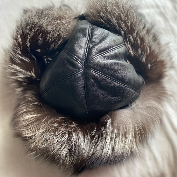 Genuine Real Silver Fox Fur Genuine Leather Fancy Winter Trapper Woman Hat main image 8